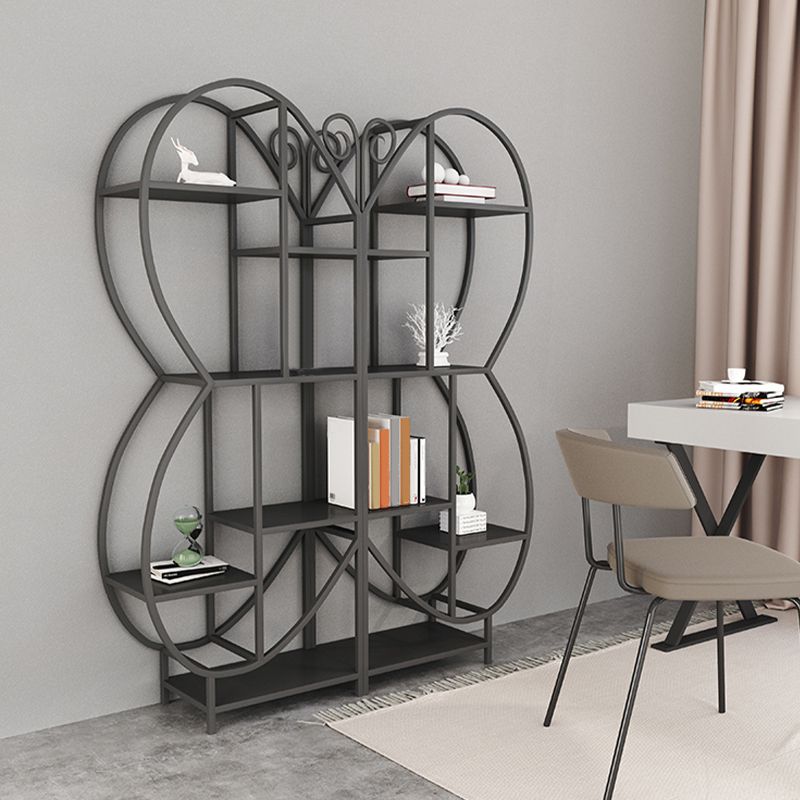 Industrial Open Back Bookshelf Freestanding Metal Book Shelf