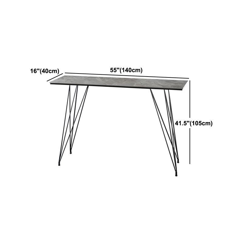 Modern Bar Table Set 1/2/3 Pieces Rectangle Stone Counter Table with High Stools