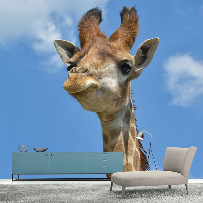 Giraffe Animal Removable Wall Decals Waterproofing Mural Wallpaper for Sitting Room