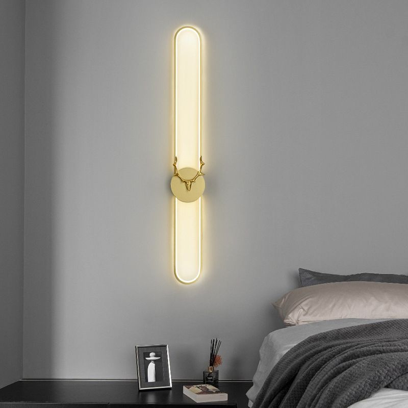 1-Light Linear Sconce Light Fixture Modern Metal Wall Light for Bedroom