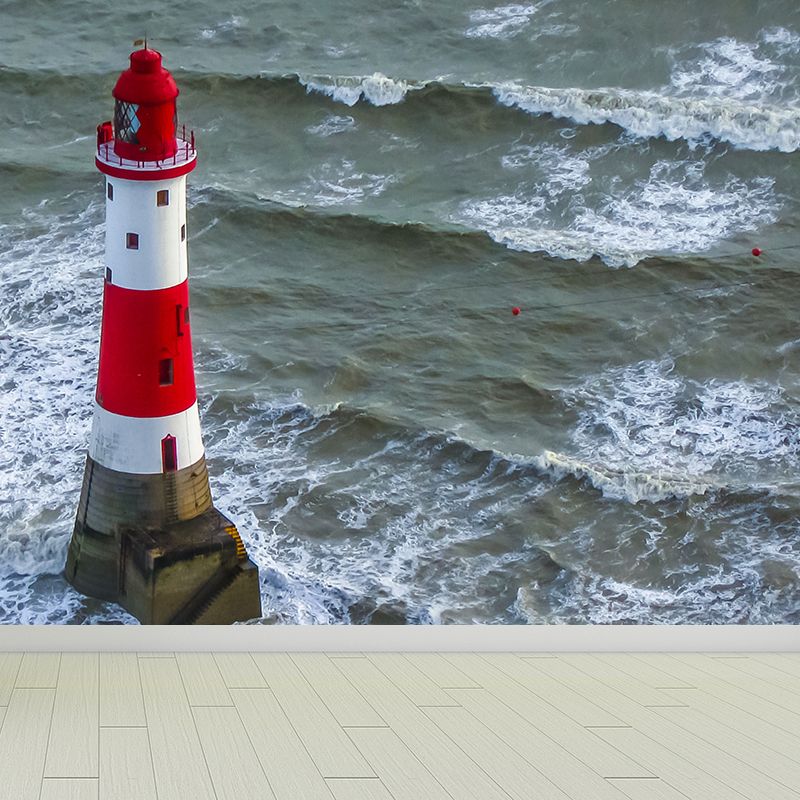 House Decor Lighthouse Mural Decal Customized Coastal Wall Covering for Living Room