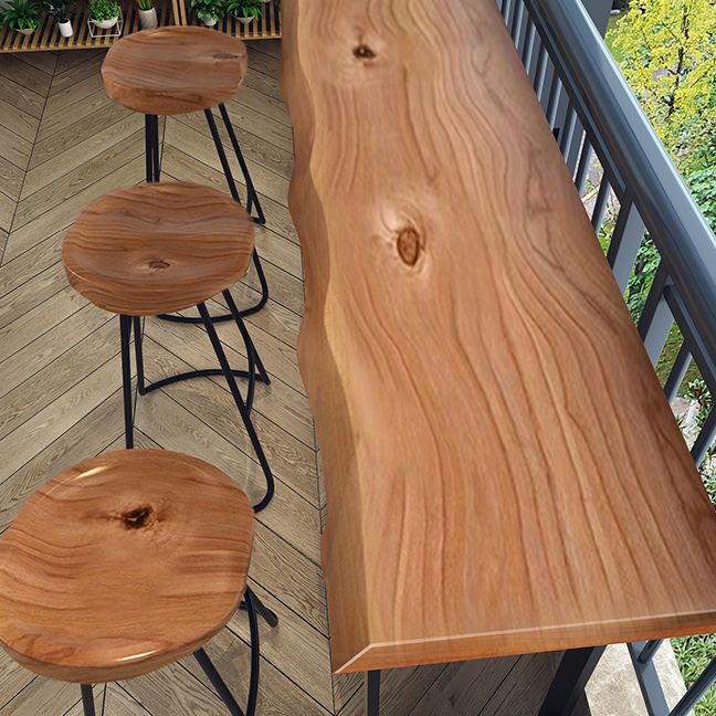 Industrial Style Bistro Bar Table Rectangle Wooden Bar Table for Dining Room