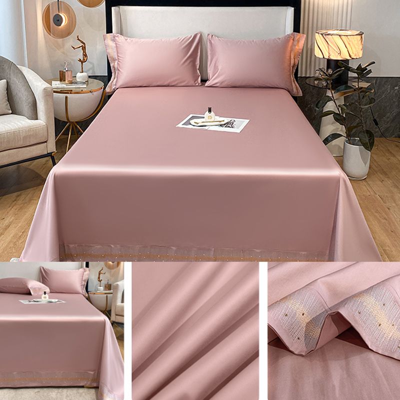 Cotton Sheet Sets 1-Piece Embroidery Wrinkle Resistant Bed Sheet