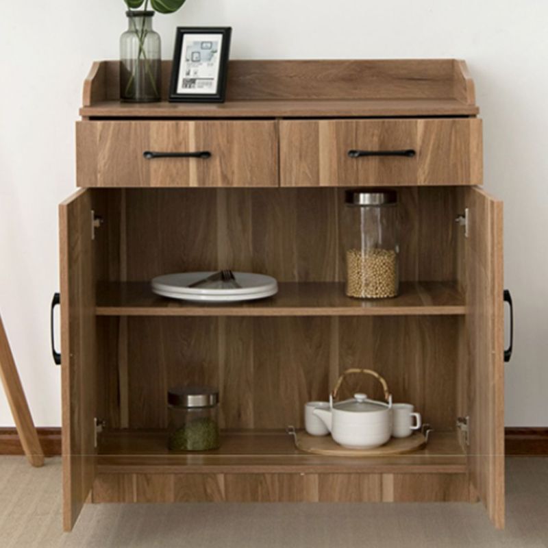 35.4" Tall 2 - Door and 2 - Drawer Accent Cabinet Faux Wood Storage Cabinet