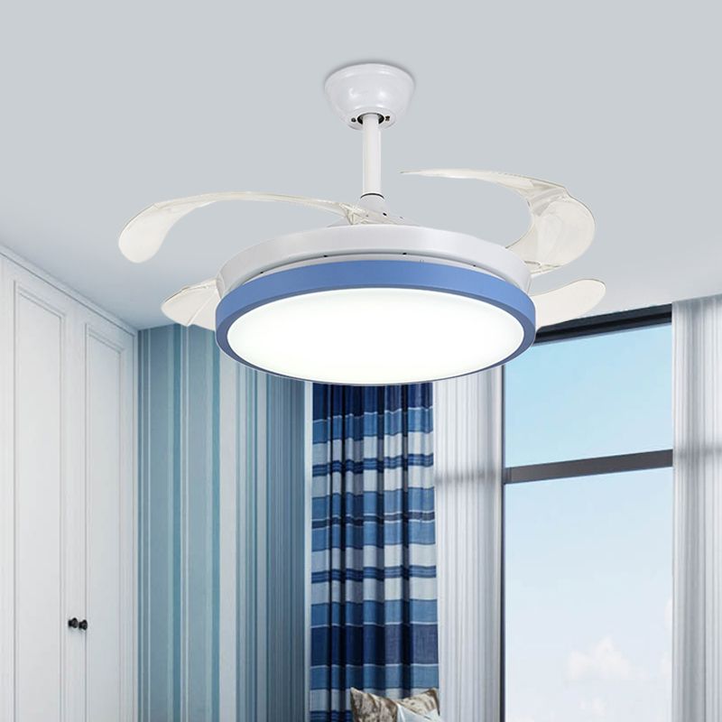 Circular Acrylique Semi Flush Plafond Lampadaire rose moderne / bleu / jaune 42,5 "W LED PRENDANT PRENDANT LEV