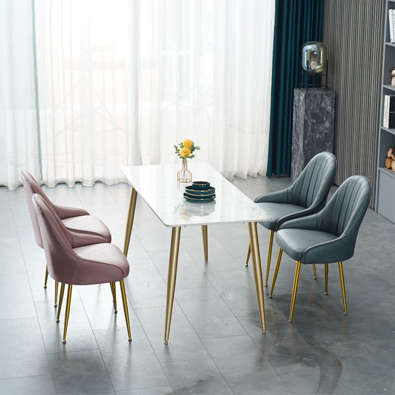Glam – chaise de salle à manger à dossier solide, avec 4 pieds en métal, pour usage domestique