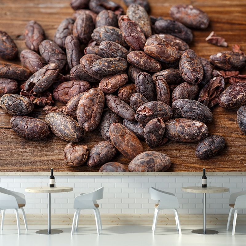 Coffee Beans Mural Wallpaper Modern Decorative Coffee Shop, Custom Size Available
