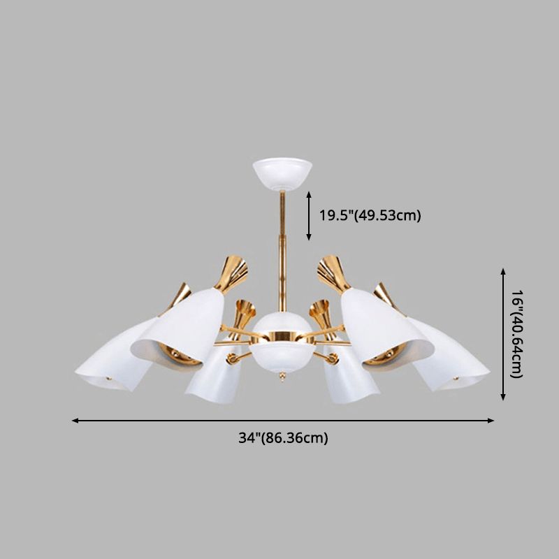 Shaded Metal Chandelier Lighting Contemporary Style Pendant Light Fixture for Living Room