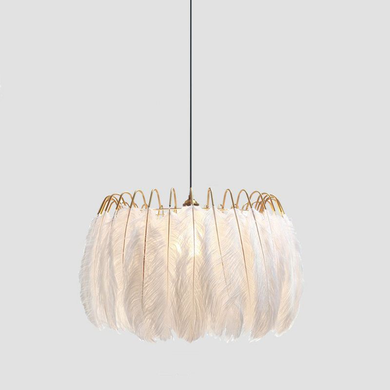 Veer rond gevormde suspensieverlichting Noordse stijl single-bulb hanger plafondlicht in het wit