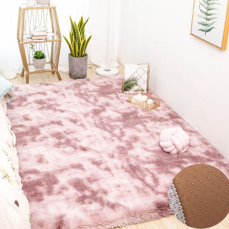 Simple Plain Color Rug Plush Indoor Rug Non-slip Carpet for Living Room and Bedroom