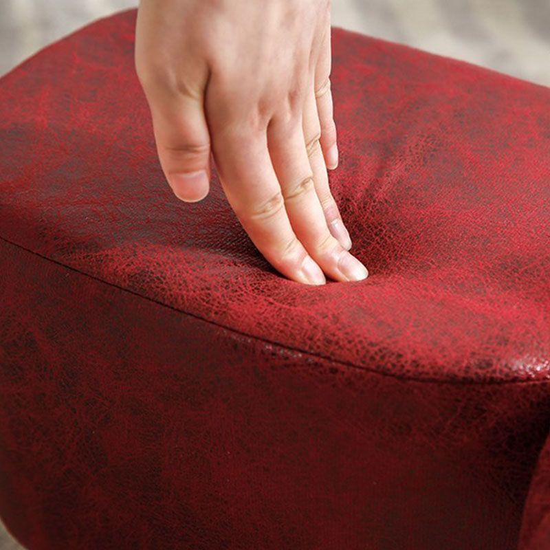 Modern Pouf Ottoman Faux Leather Water Resistant Upholstered Animal Shape Ottoman