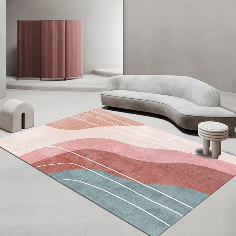 Modern Nordic Colorful Area Rug Carpet Stain Resistant Rug for Living Room