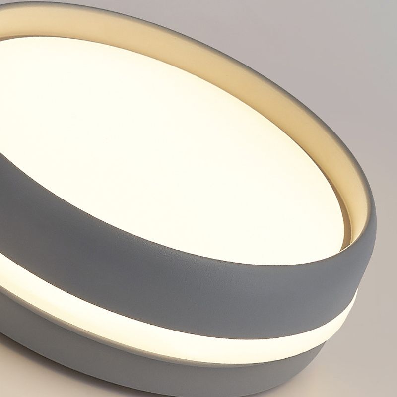 Petit plafonnier LED intégré en acrylique, petit tambour noir/gris, Kit de plafonnier en acrylique, lumière chaude/blanche