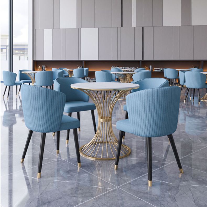 Glam Sintered Stone Dining Set Round 1/2/5 Pieces Dining Set with Pedestal Base