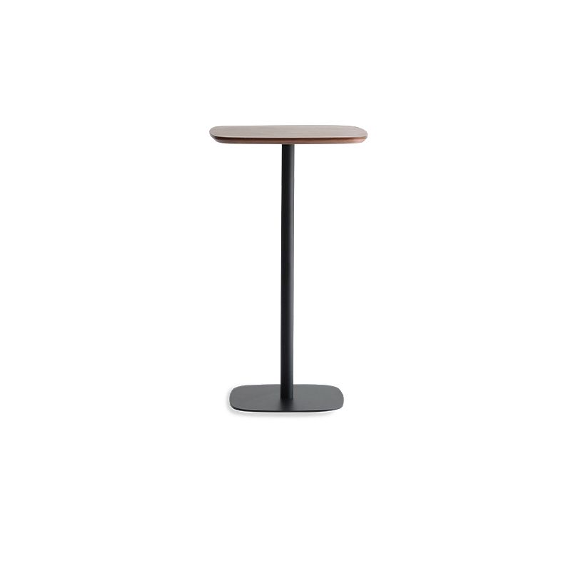 Square Bar Table in Metal and Wood Glam Bar Table with Pedestal Base