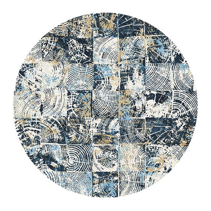 Minimalist Round Carpet Trendy Polyester Area Rug Stain Resistant Rug for Living Room
