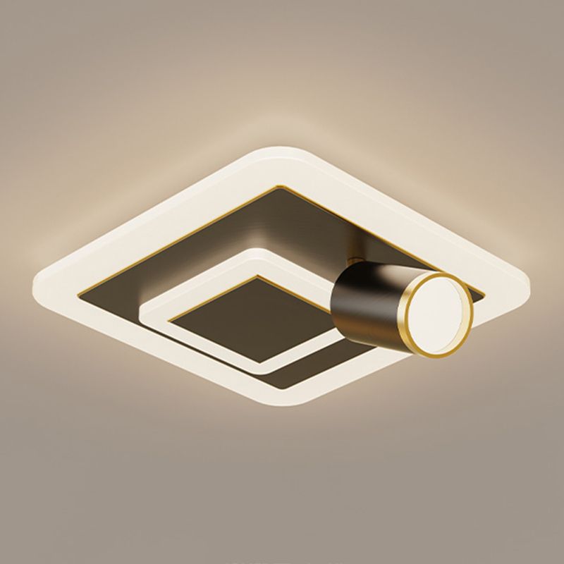 Geometric Shade Metal Flush Ceiling Light Modern Style 3 Lights Flush Mount Fixture