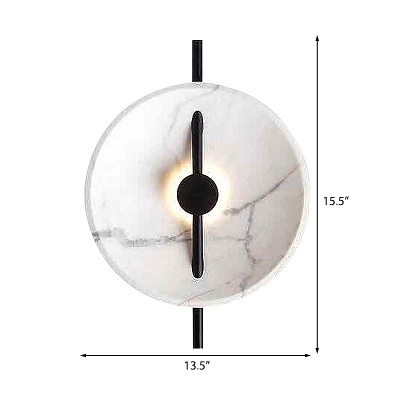 Minimalist Acrylic LED Sconce Lamp White Disc Wall Mount Light Fixture in Warm/White Light