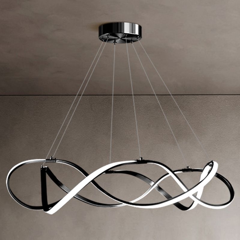 Contemporary Chandeliers Seamless Curves Hanging Pendant Lights with Acrylic Shade
