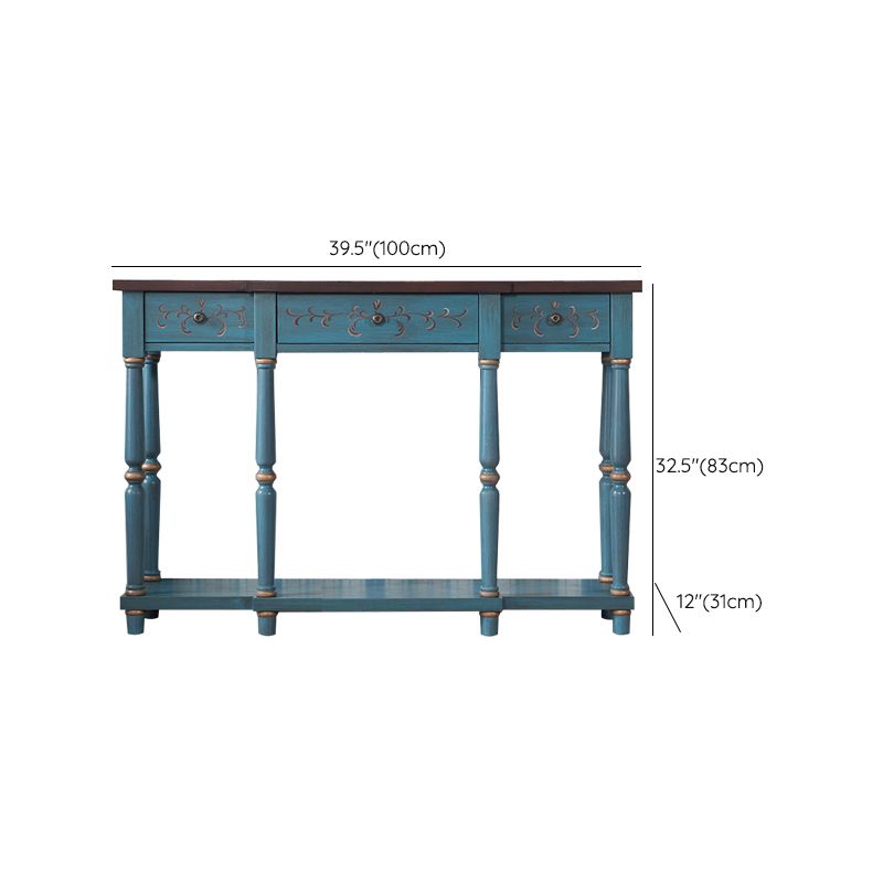 French Country Wood End Table Rectangle Console Sofa Table for Hall