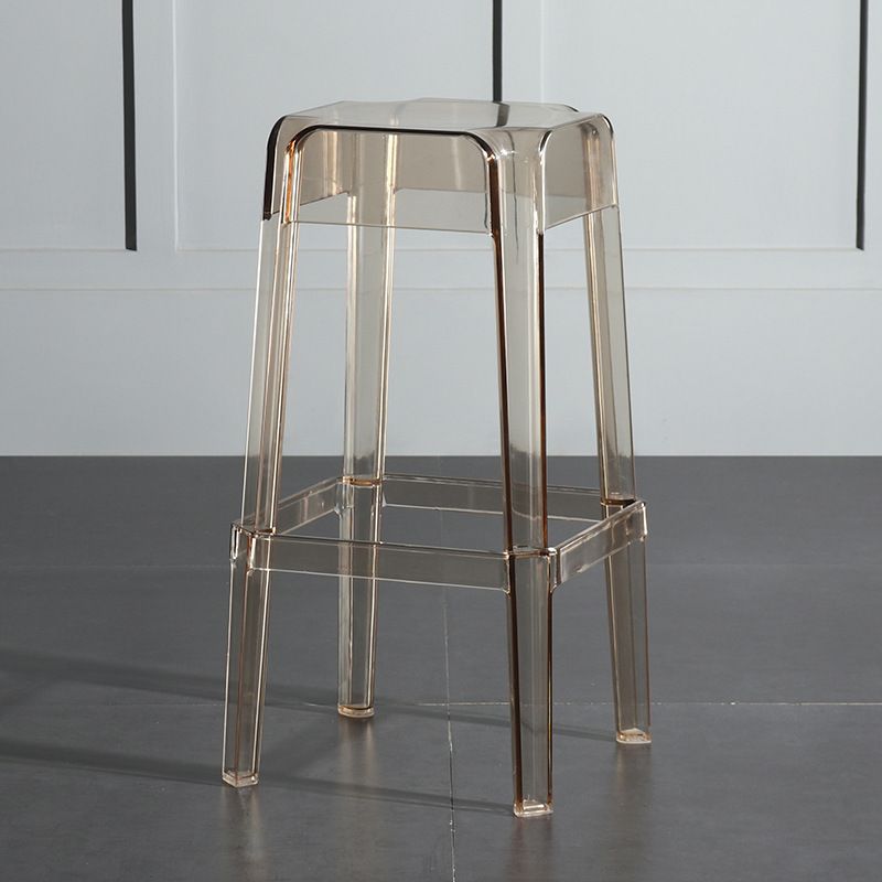 Modern Style Backless Bar-stool Plastic Counter Bar Stool with Plastic Legs for Home