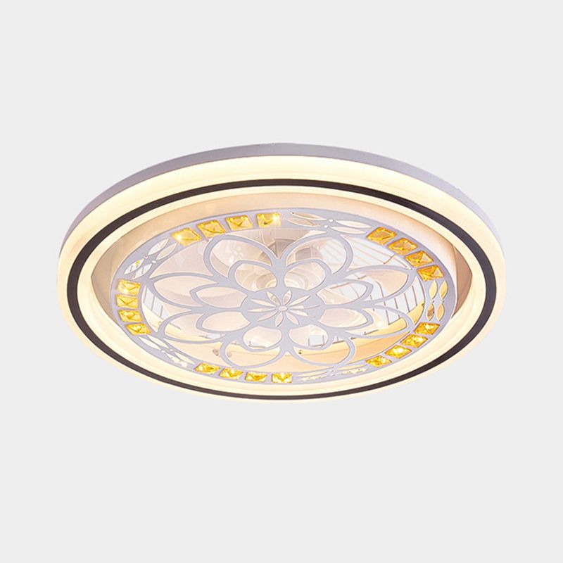 Geometrische Metalllüfterlampe moderne weiße LED -LED -Leuchte für Schlafzimmer