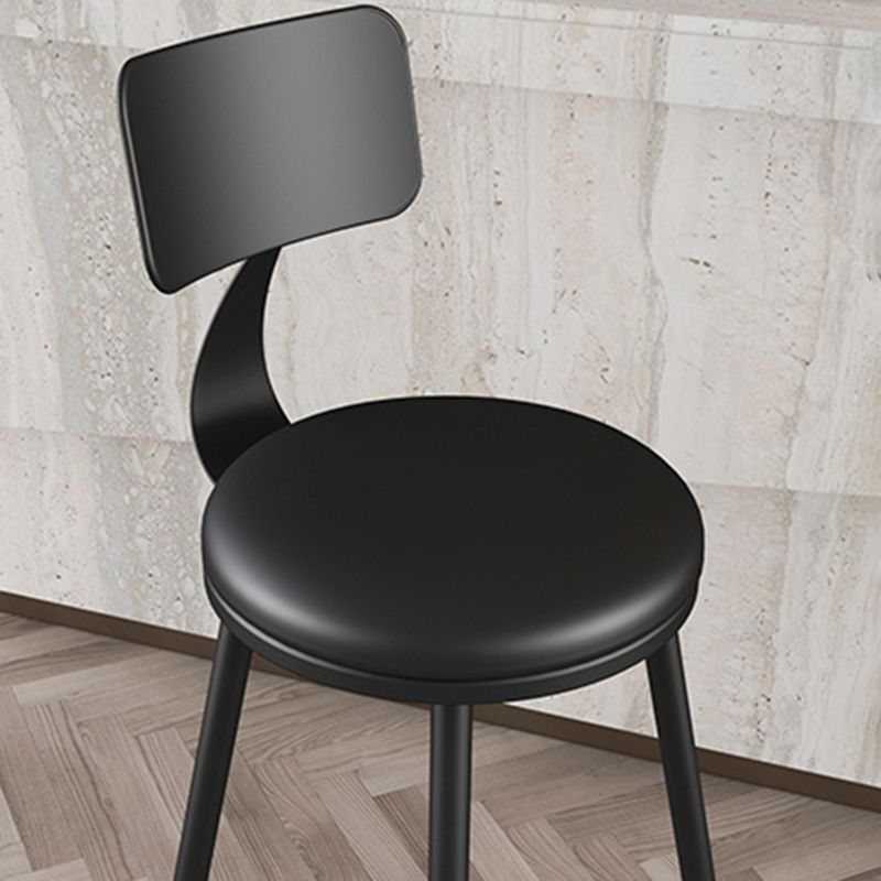 Industrial Style Armless Counter Stool Faux Leather Counter-height Stool