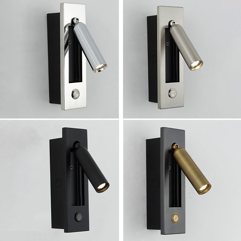 Luz de pared LED de estilo LED de estilo moderno Lámpara de lectura cilíndrica de cabecilla con interruptor independiente