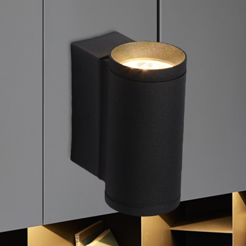 Lampe tubulaire en métal mural noir minimaliste noir de haut en bas appiculté LED Lumière en bleu / rouge / vert lumière