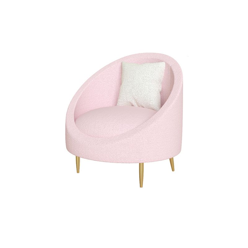 Velvet Contemporary Curved Sofa Sloped Arm Sofa for Living Room