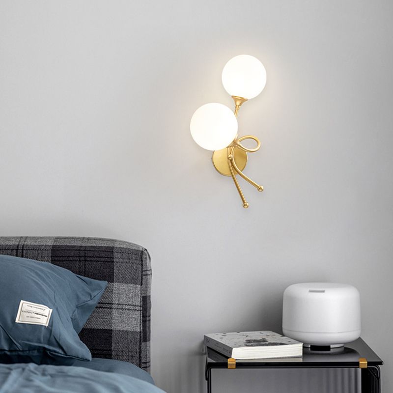 Chambre à coucher simple luminaires d'éclairage en verre blanc éclairage mural