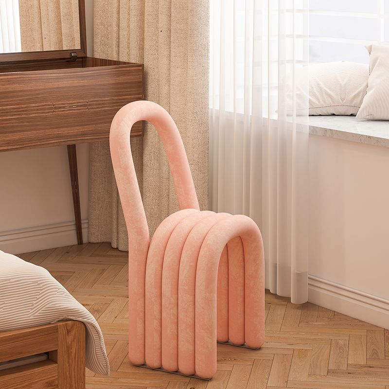 Modern Style Side Chair Velvet Open Back Armless Dining Chair for Home