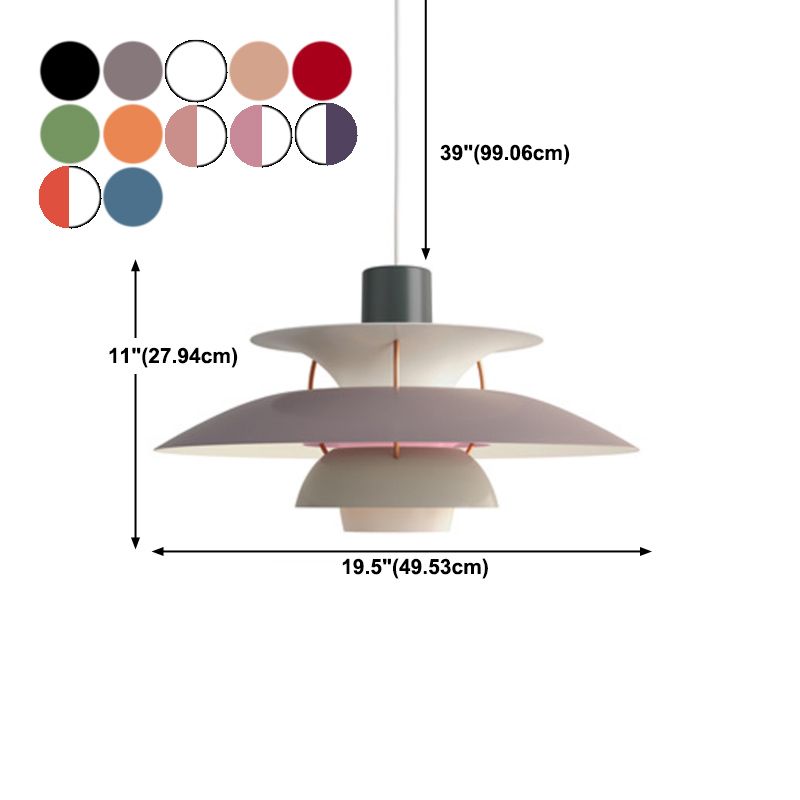 Hanging Light Fixture Metal Nordic Style LED Pendant Lighting for Dining Room