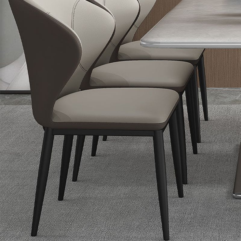 Industrial Style Side Chair Wingback Metal Dining Room Chair for Kitchen