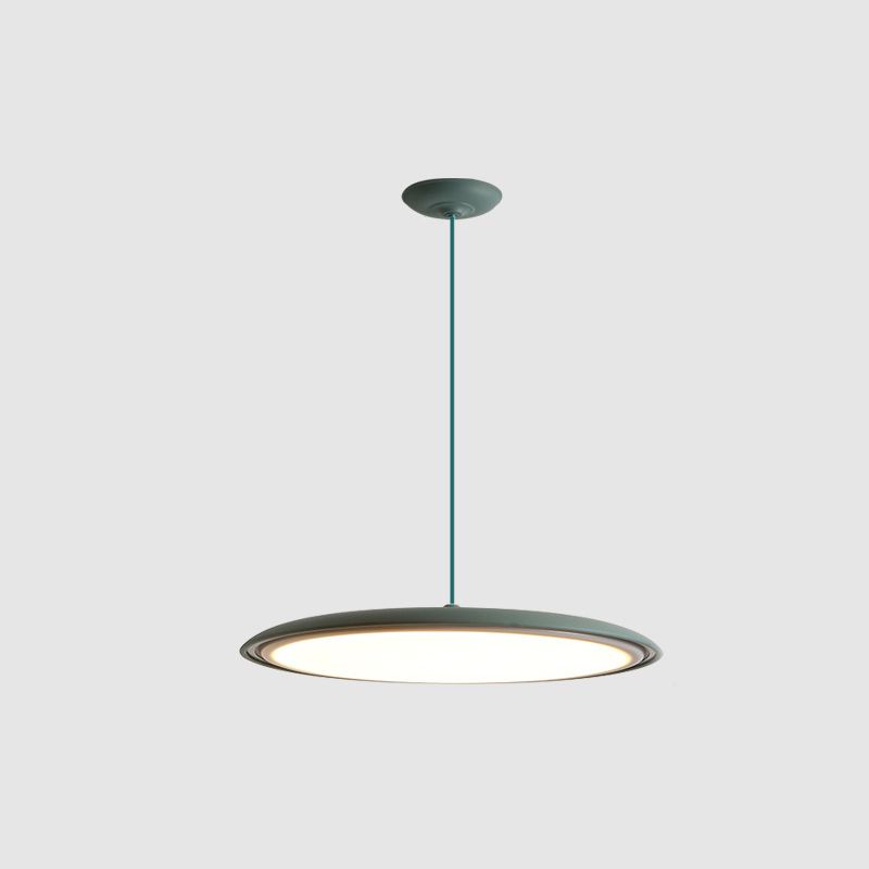 Modern Hanging Light Fixtures Round Plate Pendant Lights Metal 1 Light Pendant Lamp