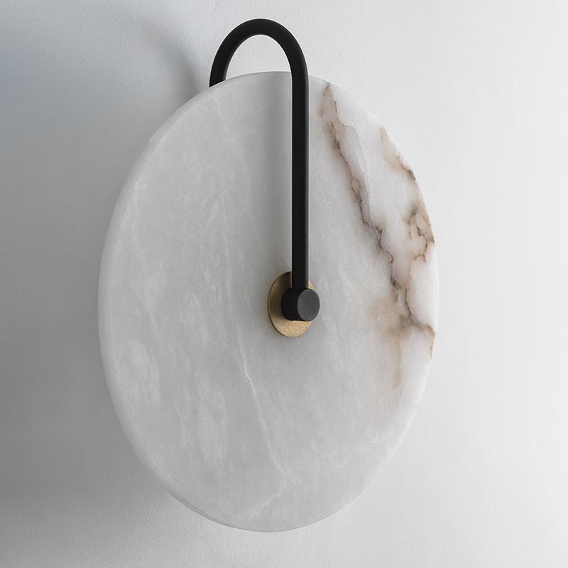 Glass Round Wall Sconce Lights Modern Style 1 Light Wall Murd Lamps