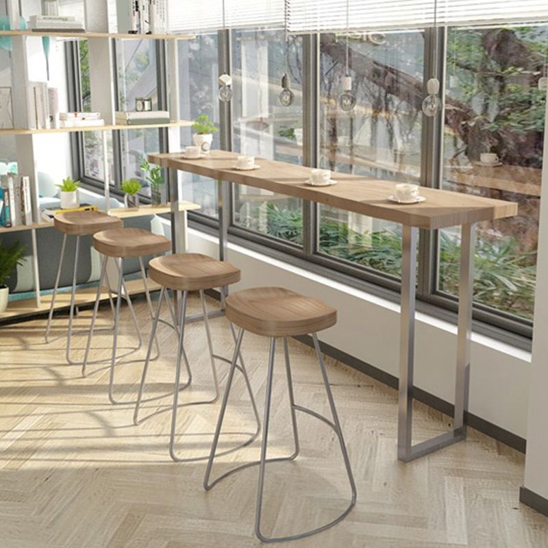 Solid Wood Rectangular Table Industrial Style Home Bar Table