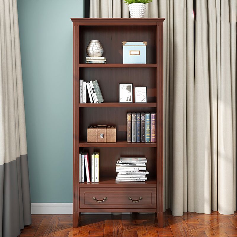 Closed Back Wooden Bookshelf Nordic Study Room Storage Standard Bookcase