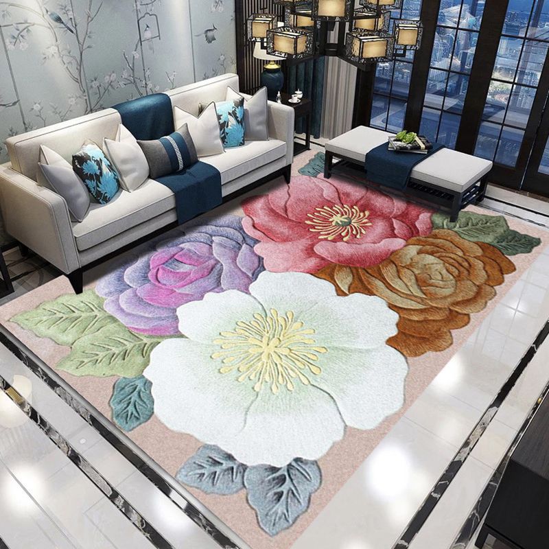 Luxe bloemenpatroon vloerkleed multi-kleuren moderne indoor tapijt polyester anti-slip achterste tapijt voor woningdecoratie