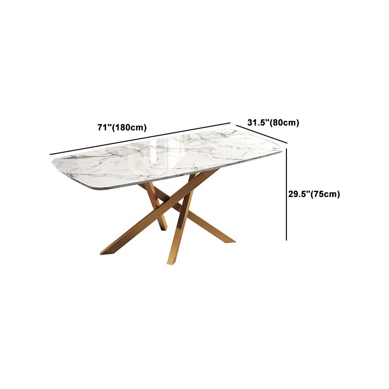 Glam White Stone Dining Set Furniture 1/5 Pieces Dining Furniture for Home