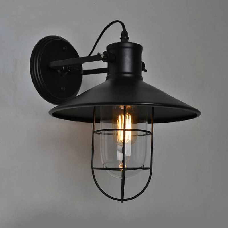 Industrial Metal Shade Wall Lamp Minimalism Wall Sconce Lighting Fixture for Bedroom