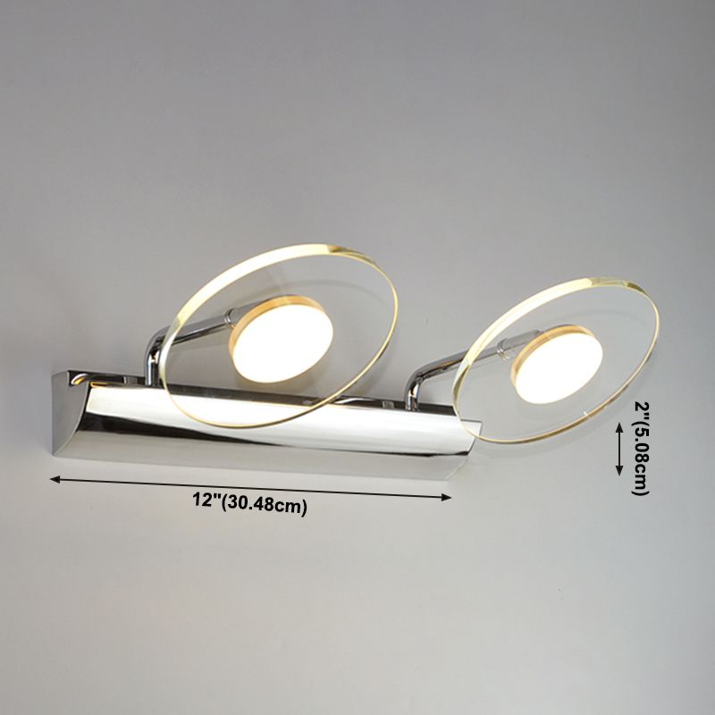 Modern Style Round LED Wall Lamps Clear Crystal Multi-Light Mirror Wall Lighting Ideas