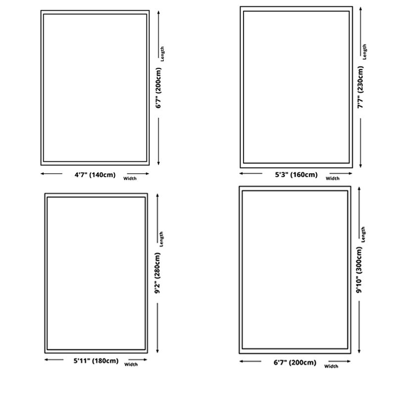 Modern Living Room Carpet Geometric Pattern Polyester Area Rug Non-Slip Backing Rug