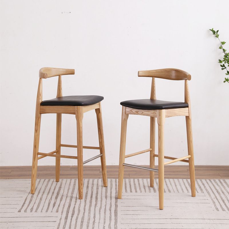 Modern Style Bar-stool Wooden Bar Stool with Wood Legs for Home