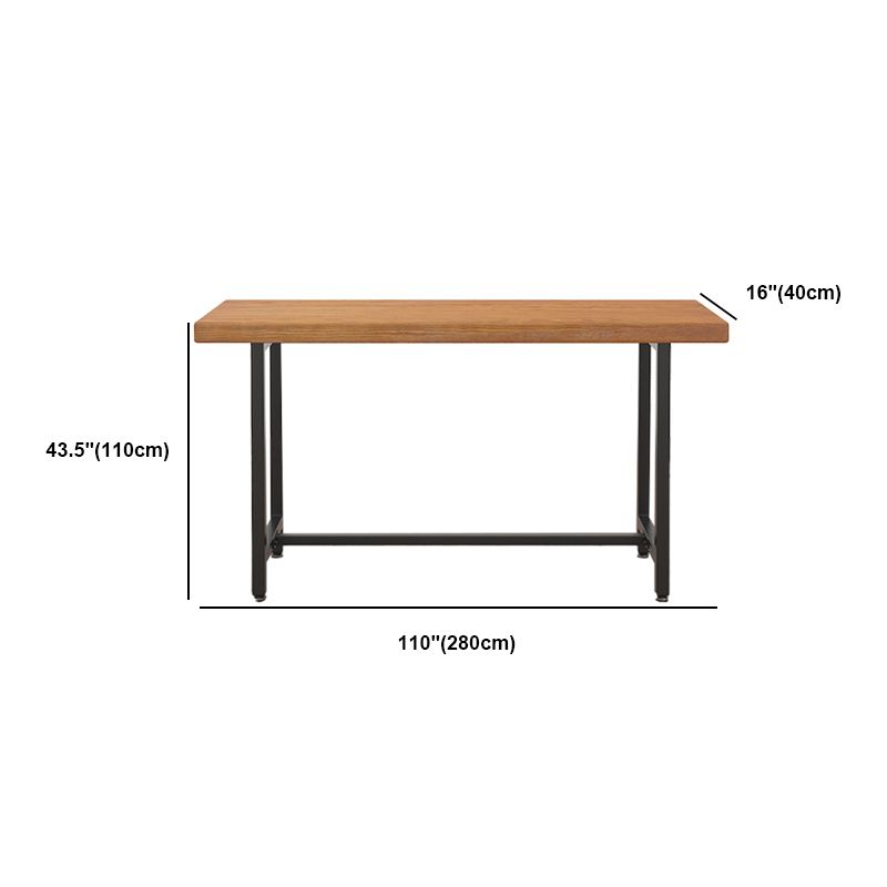 Industrial Rectangle Bar Table Set 1/6 Pieces Solid Wood Fixed Counter Table