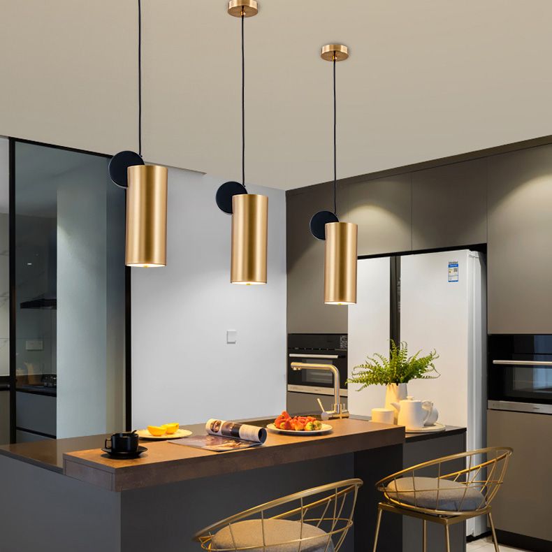 Bronze geometrische hängende Deckenleuchte moderne LED -Metallhängeleuchte mit LED -Metall