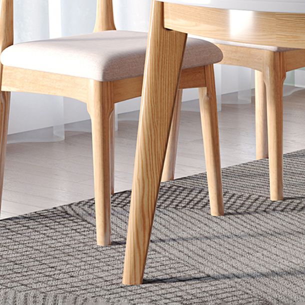 Modern Round Dining Table White Sintered Stone Dining Table with Wooden Base