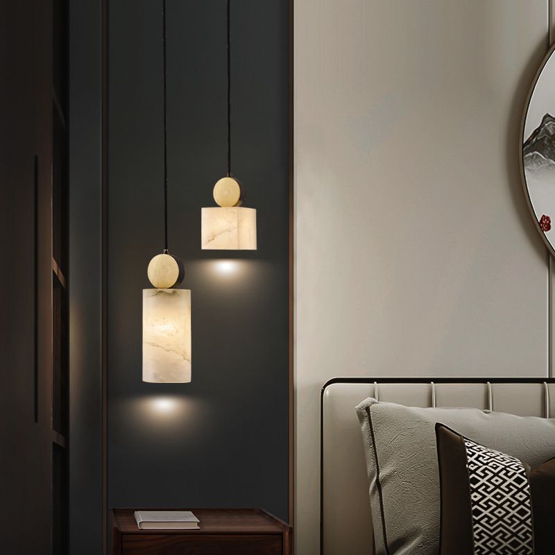 Lámpara colgante de comedor Contemporáneos de techo de techo de mármol múltiple de bulbo