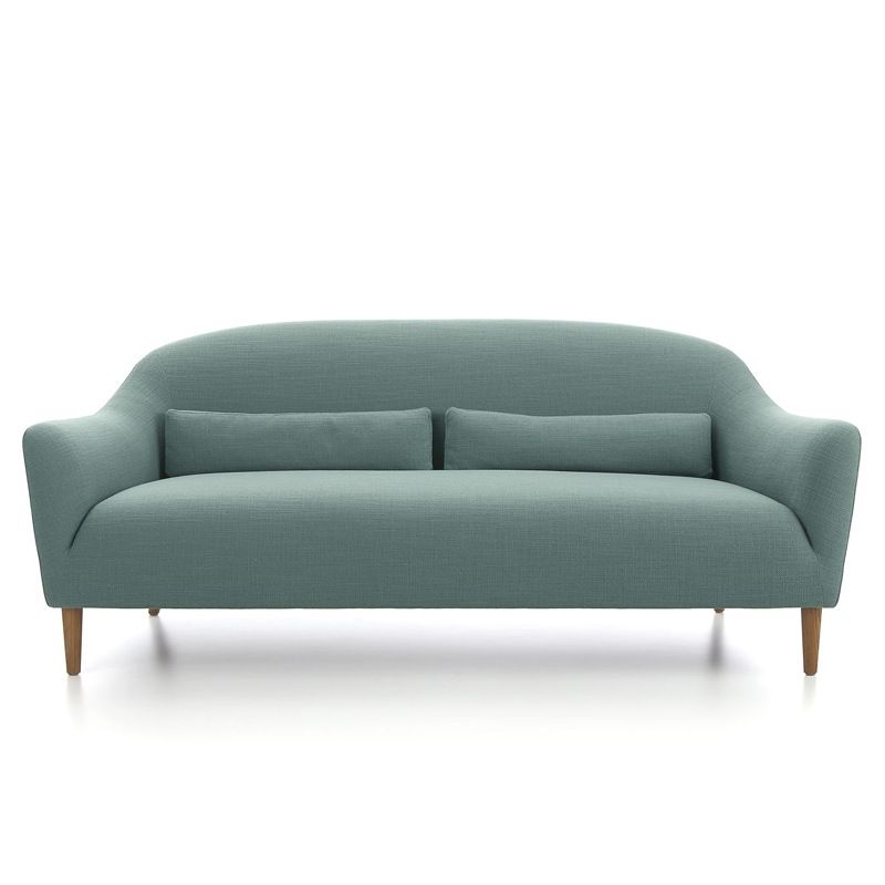 4 Wooden Legs Curved Sofa Blue/Grey/Beige Sofa for Bonus Room