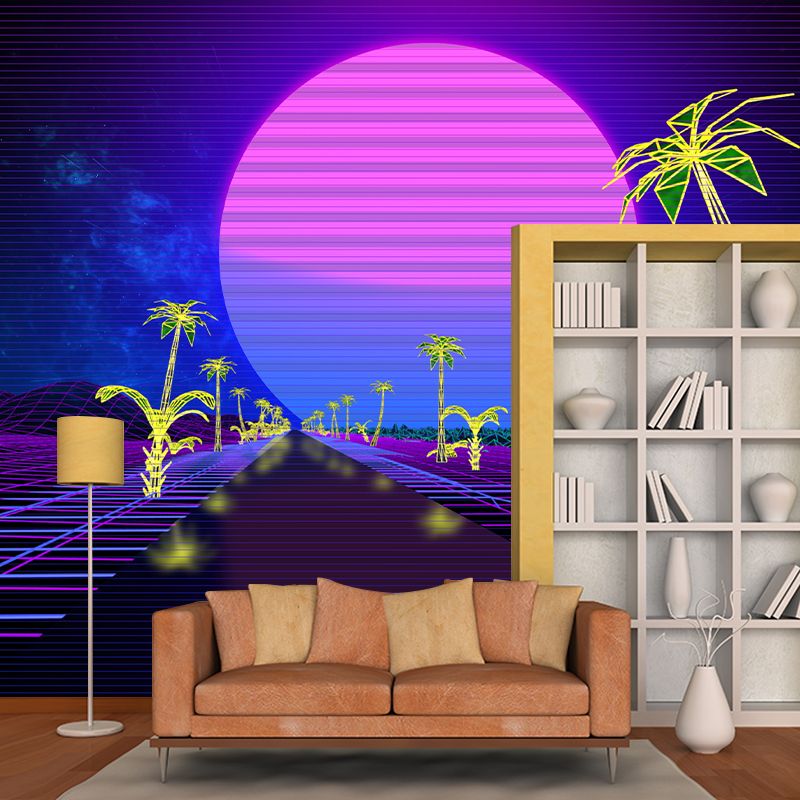 Illustration Environment Friendly Mural Wallpaper Cyberpunk Style Bedroom Wall Mural